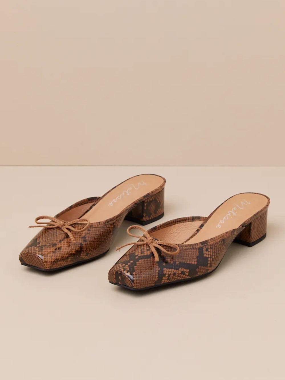 Matisse Snake Print Mules 8